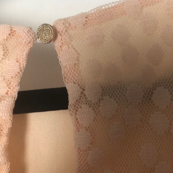 NWT Nordstrom Dee Elle Lace Spring Blush Peach Polka Dot Sleeveless Shift Dress - Picture 10 of 12